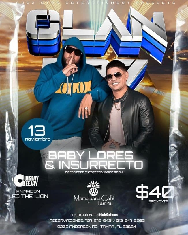 Event - CLAN 537 BABY LORES & INSURRECTO - Tampa, Florida - November 13, 2021 | concert tickets