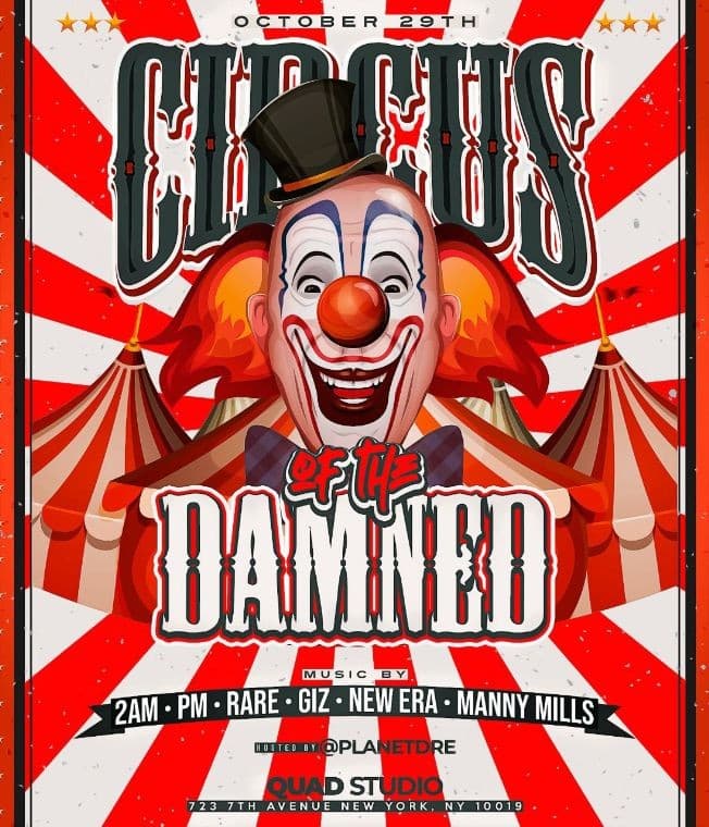 Event - Circus Of The Damned Time Square At Quad Studios - New York, New York - October 29, 2021 | concert tickets