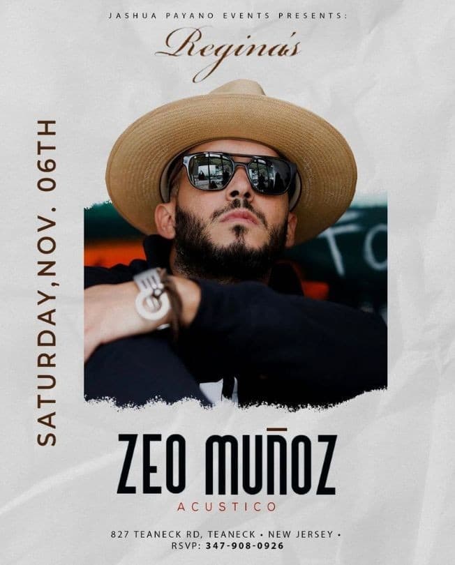 Event - ZEO MUÑOZ - TEANECK, New Jersey - November 6, 2021 | concert tickets