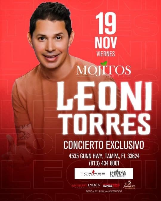 Event - LEONI TORRES EN VIVO ! TAMPA FL. - Tampa, Florida - November 19, 2021 | concert tickets