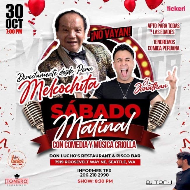 Event - Melcochita, Show Cómedia y Criollo - Seattle, Washington - October 30, 2021 | concert tickets
