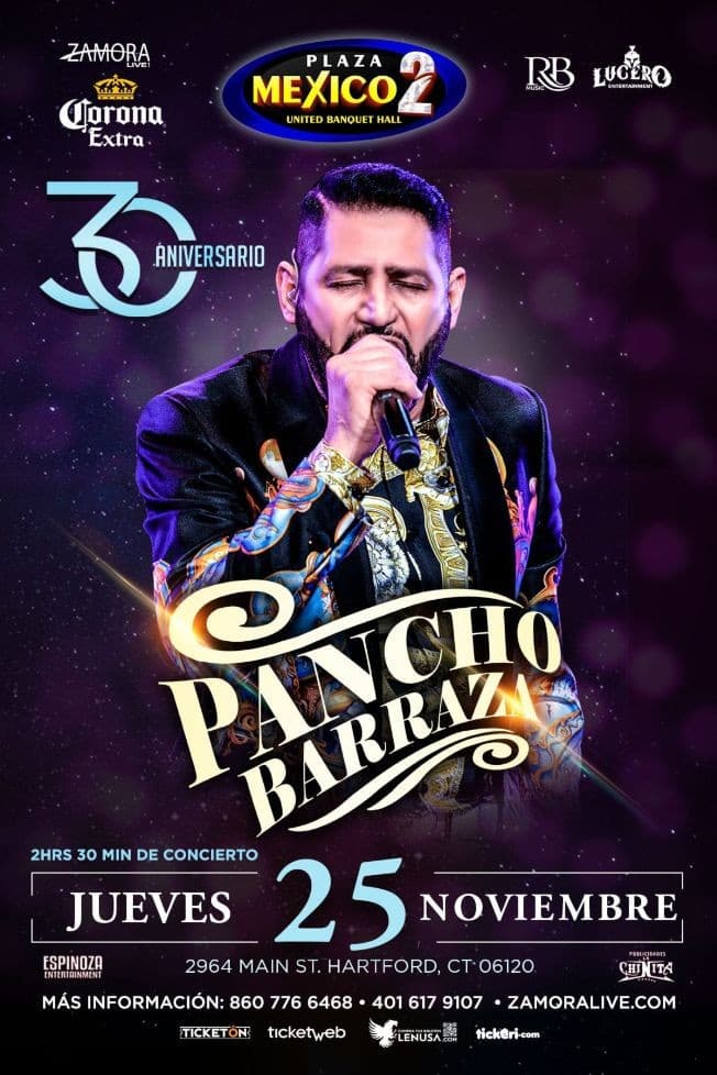 Event - Pancho Barraza (2 horas 30 minutos de concierto) en Hartford, CT - Hartford, Connecticut - November 25, 2021 | concert tickets