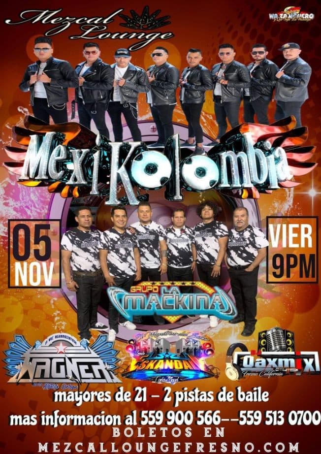 Event - MEXIKOLOMBIA, GRUPO LA MACKINA EN VIVO ! FRESNO CALIFORNIA - Fresno, California - November 5, 2021 | concert tickets