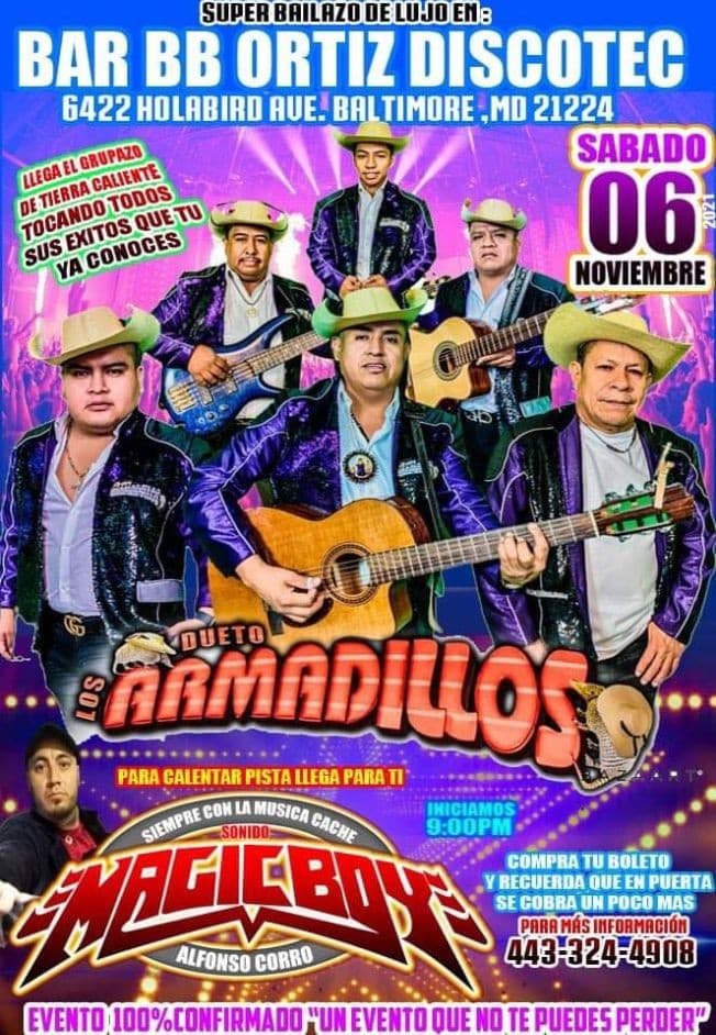Event - Dueto los armadillos en Vivo ! BALTIMORE MD. - Baltimore, Maryland - November 6, 2021 | concert tickets