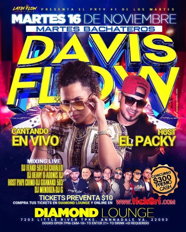 Event - Davis Flow En vivo ! Diamond Lounge ! ANNANDALE VA. - Annandale, Virginia - November 16, 2021 | concert tickets