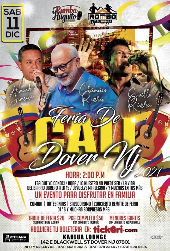 Event - FERIA DE CALI, DOVER NJ 2021- Chamaco Rivera/ Guillo Rivera - Dover, New Jersey - December 11, 2021 | concert tickets