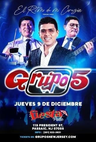 Event - GRUPO 5 EN NEW JERSEY - Passaic, New Jersey - December 9, 2021 | concert tickets