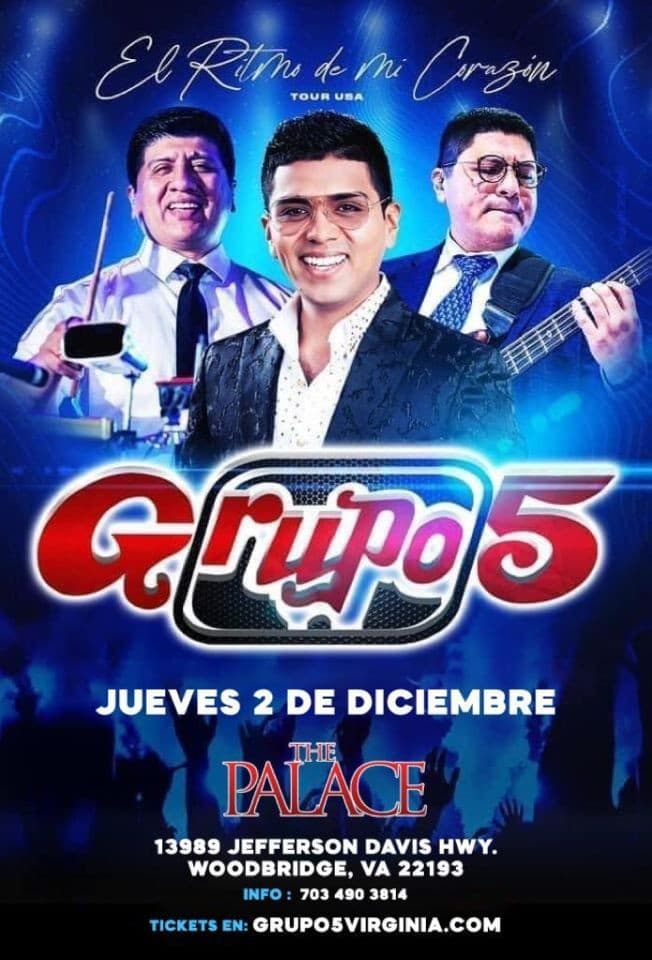 Event - GRUPO 5 EN VIVO! AT THE PALACE EN VIRGINIA - Woodbridge, Virginia - December 2, 2021 | concert tickets