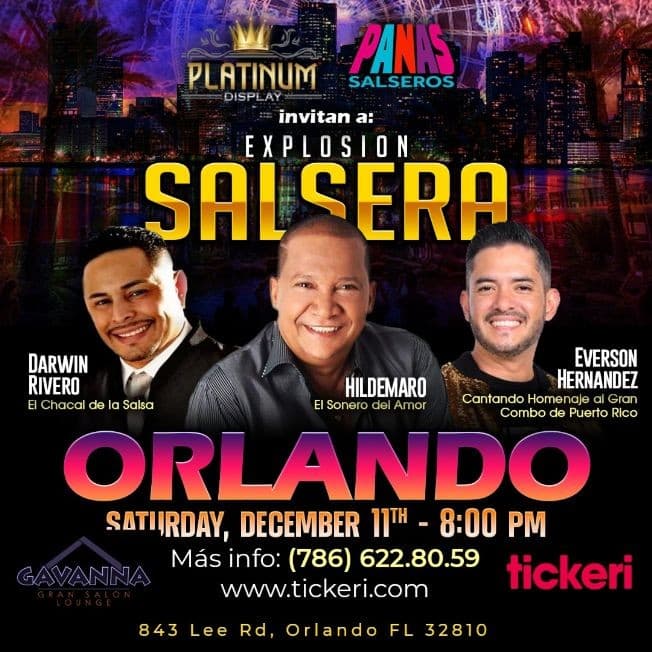 Event - HILDEMARO EN CONCIERTO  &  EVERSON HERNANDEZ  - DARWIN RIVERO ! ORLANDO FL. - Orlando, Florida - December 11, 2021 | concert tickets