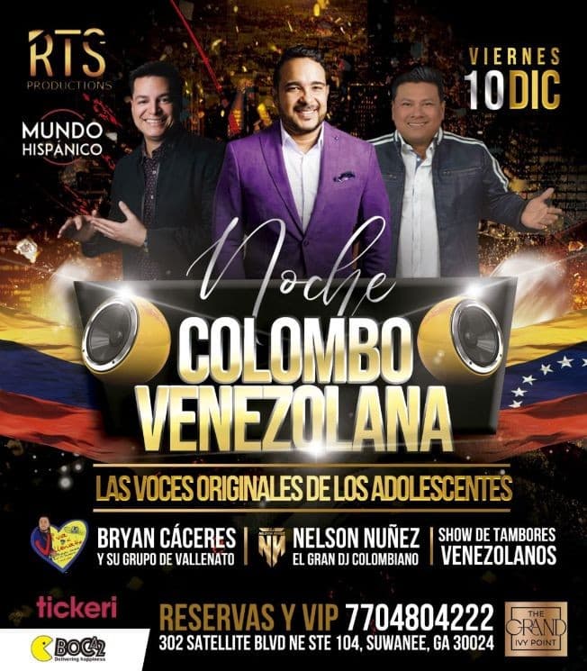Event - Primera Rumba Colombovenezolana -  Atlanta Georgia - Suwanee, Georgia - December 10, 2021 | concert tickets