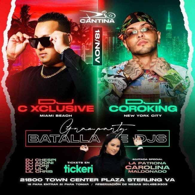 Event - GRAN PARTY " BATALLA DE DJS " STERLING VIRGINIA - Sterling, Virginia - November 18, 2021 | concert tickets