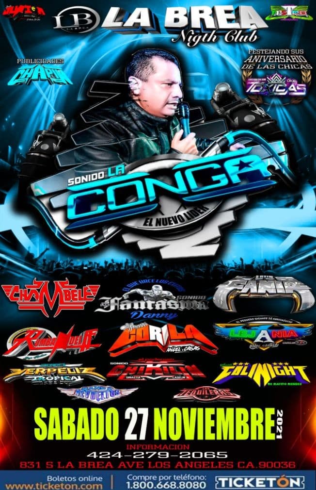 Event - SONIDO LA CONGA  Y SONIDOS INVITADOS (DR) LOS ANGELES CALIFORNIA - Los Angeles, California - November 27, 2021 | concert tickets