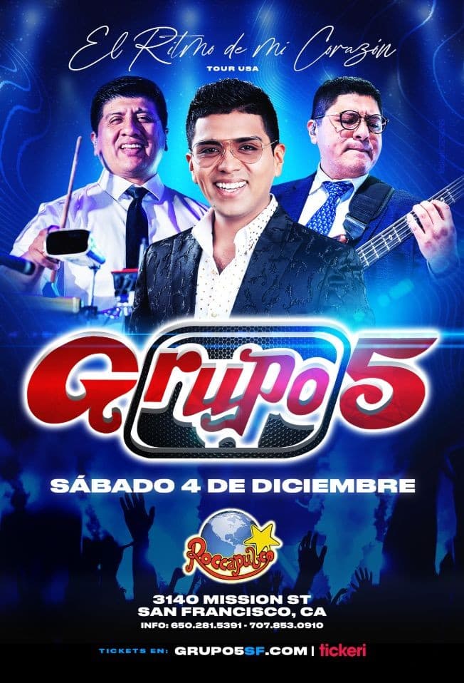 Event - Grupo 5 en concierto - San Francisco CA. - San Francisco, California - December 4, 2021 | concert tickets