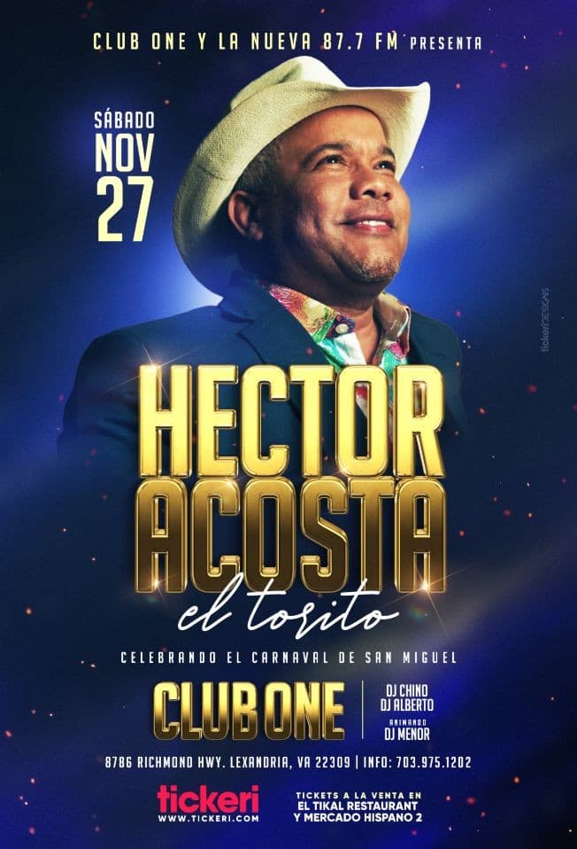Event - HECTOR ACOSTA EN VIVO ! ALEXANDRIA VIRGINIA - Alexandria, Virginia - November 27, 2021 | concert tickets