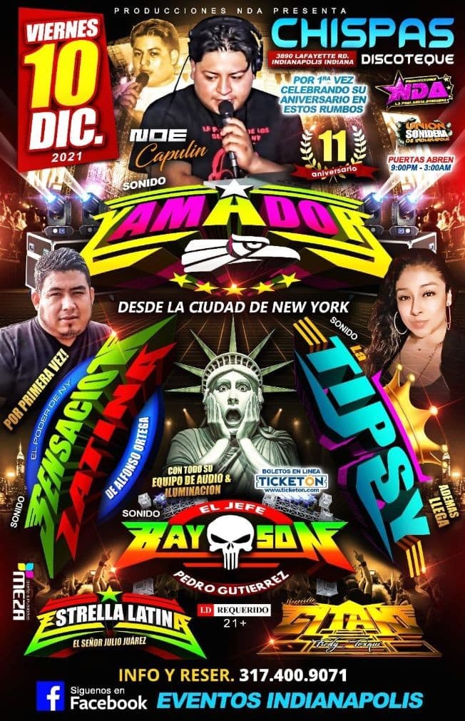Event - SONIDO YAMADOR, SONIDO SENSACION LATINA, SONIDO LA TIPSY EN VIVO ! INDIANAPOLIS INDIANA - Indianapolis, Indiana - December 10, 2021 | concert tickets