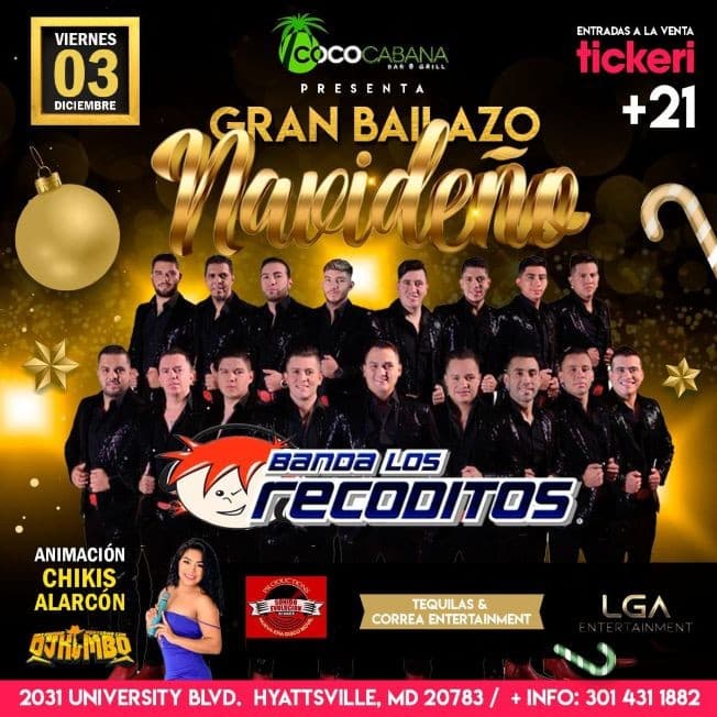 Event - Banda Los Recoditos en Vivo ! HYATTSVILLE MD. - Adelphi, Maryland - December 3, 2021 | concert tickets