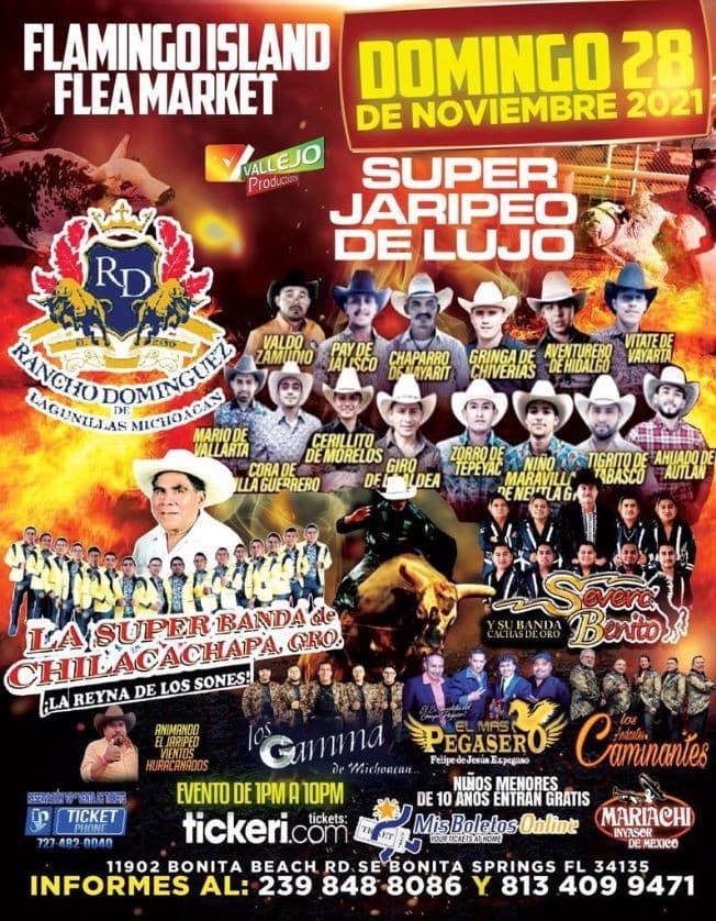 Event - LA SUPER BANDA DE CHILACACHAPA, GRO, LOS CAMINANTES, SEVERO BENITO Y SU BANDA CACHAS DE ORO, LOS GAMMA DE MICHOACAN  EN VIVO ! BONITA SPRING FLORIDA - Bonita Springs, Florida - November 28, 2021 | concert tickets