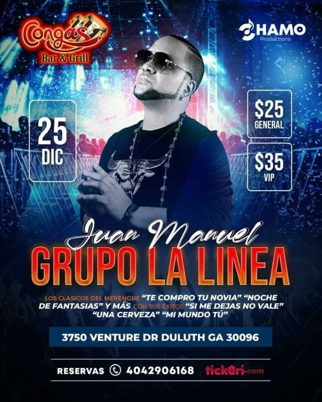 Event - CANCELLED! JUAN MANUEL LA LINEA EN CONCIERTO ! DULUTH GEORGIA - Duluth, Georgia - December 25, 2021 | concert tickets