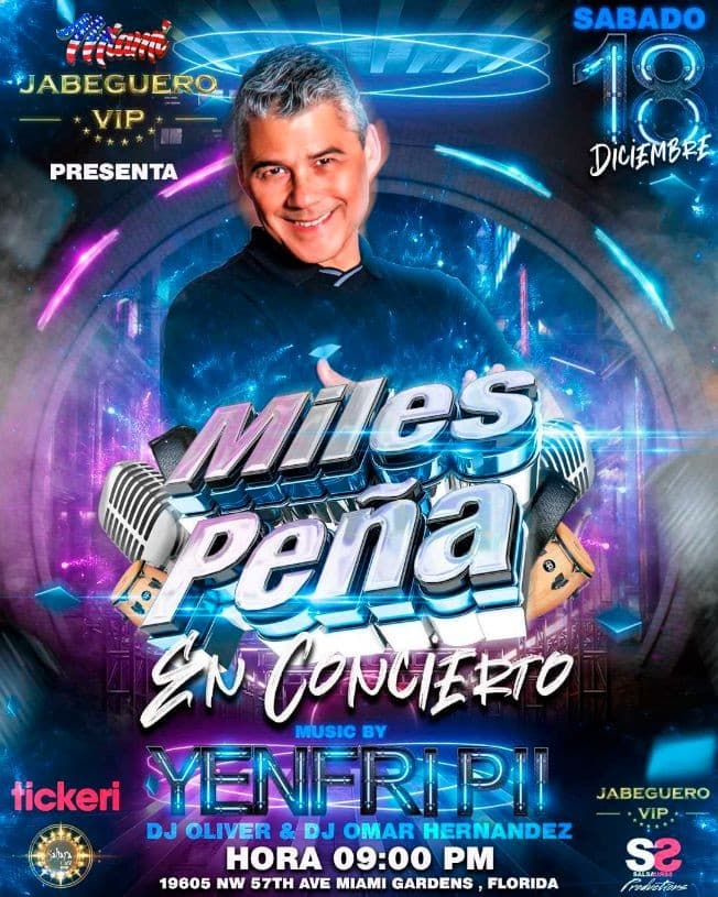 Event - MILES PEÑA EN MIAMI | CONCIERTO VIP - Miami Gardens, Florida - 18 de diciembre de 2021 | concert tickets