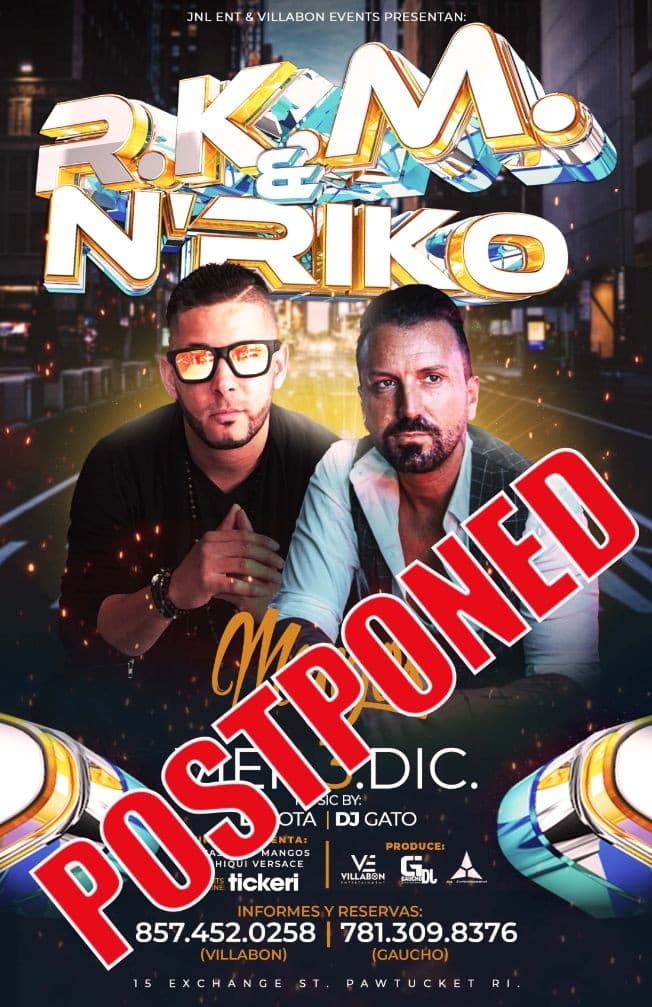 Event - POSTPONED \ RKM & N'RIKO TOUR INDEPENDIENTE - Pawtucket, Rhode Island - December 3, 2021 | concert tickets