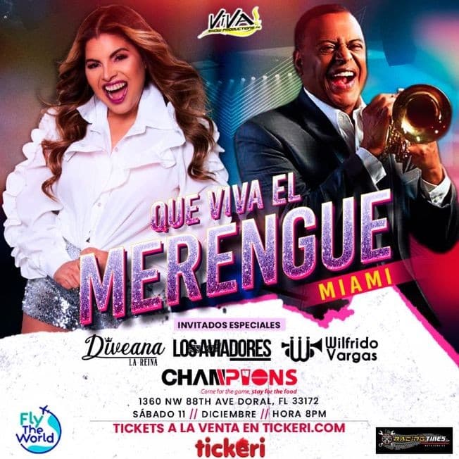 Event - Que viva el merengue , Wilfrido Vargas ,Diveana la reina , los Aviadores en Vivo ! MIAMI FL. - Doral, Florida - December 11, 2021 | concert tickets