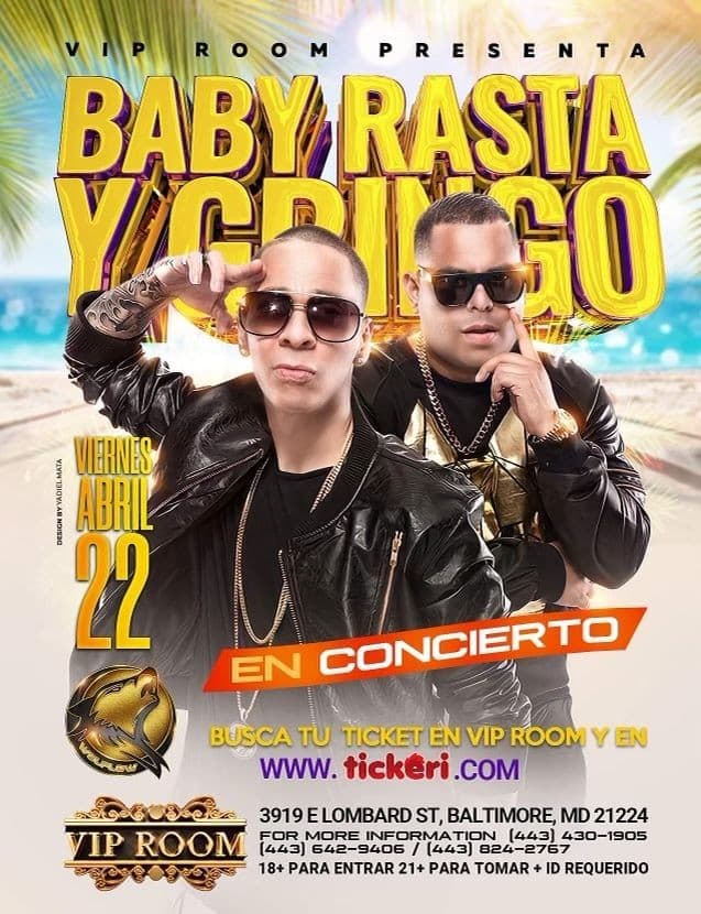 Event - BABY RASTA Y GRINGO EN CONCIERTO ! BALTIMORE MARYLAND - Baltimore, Maryland - April 22, 2022 | concert tickets