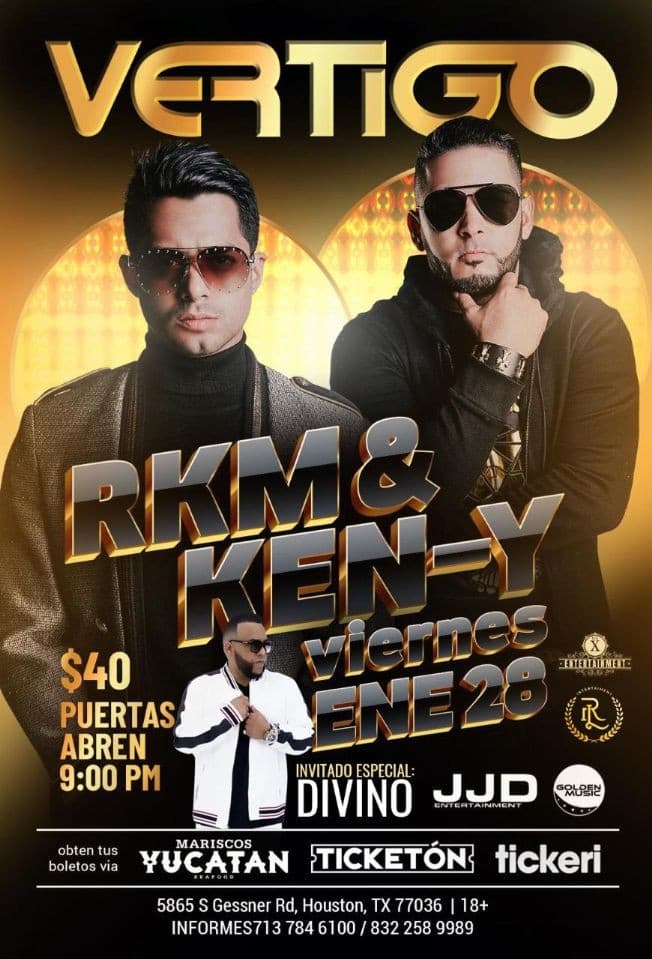 Event - RKM & Ken Y / Divino en Concierto ! HOUSTON TX. - Houston, Texas - January 28, 2022 | concert tickets
