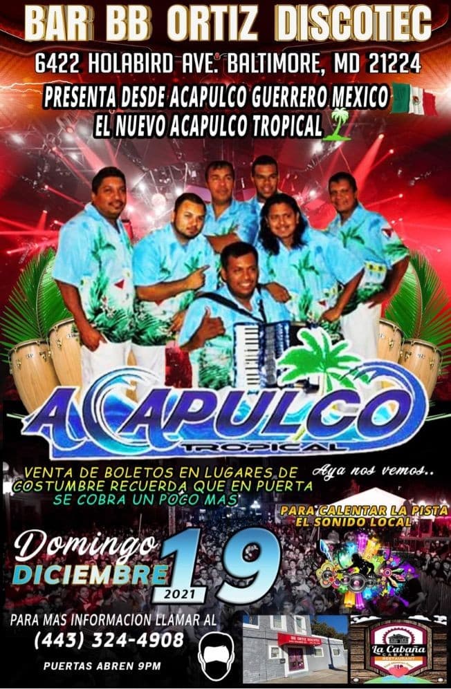 Event - El nuevo Acapulco tropical 🌴 - Baltimore, Maryland - December 19, 2021 | concert tickets