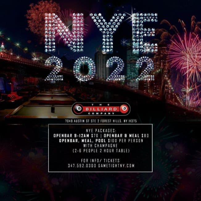 Event - NYE 2022 At The Billiard Company - Forest Hills, New York - December 31, 2021 | concert tickets