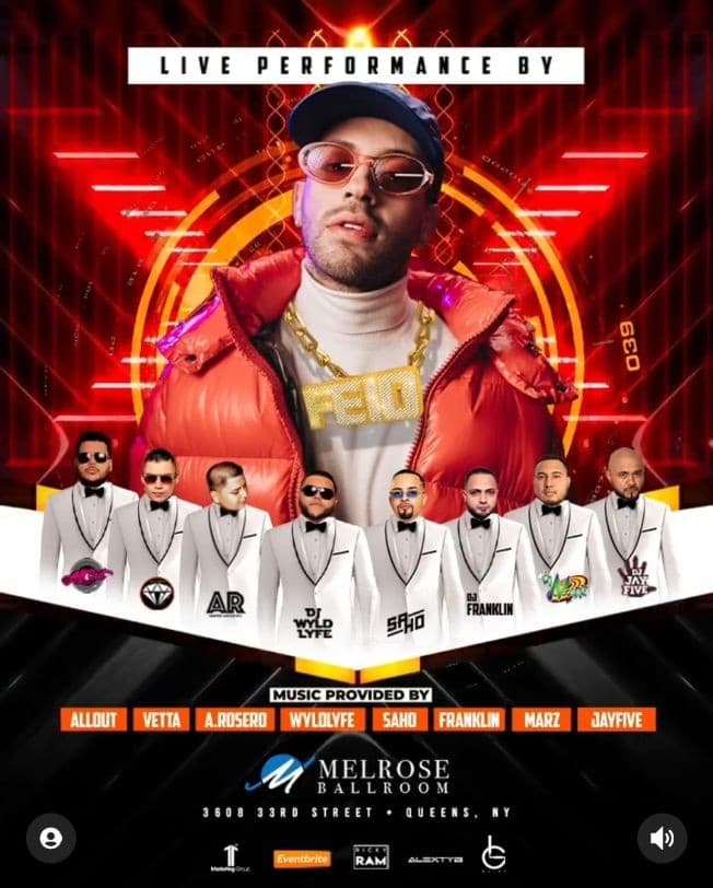 Event - NYE 2022 Feid Live At Melrose Ballroom - New York, New York - December 31, 2021 | concert tickets