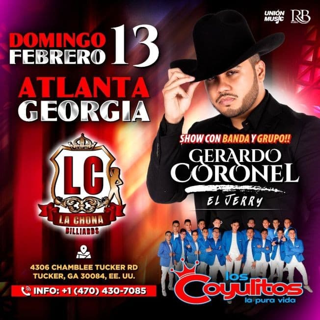 Event - Gerardo Coronel “El Jerry” y Los Coyulitos en Vivo ! TUCKER GA. - Tucker, Georgia - February 13, 2022 | concert tickets