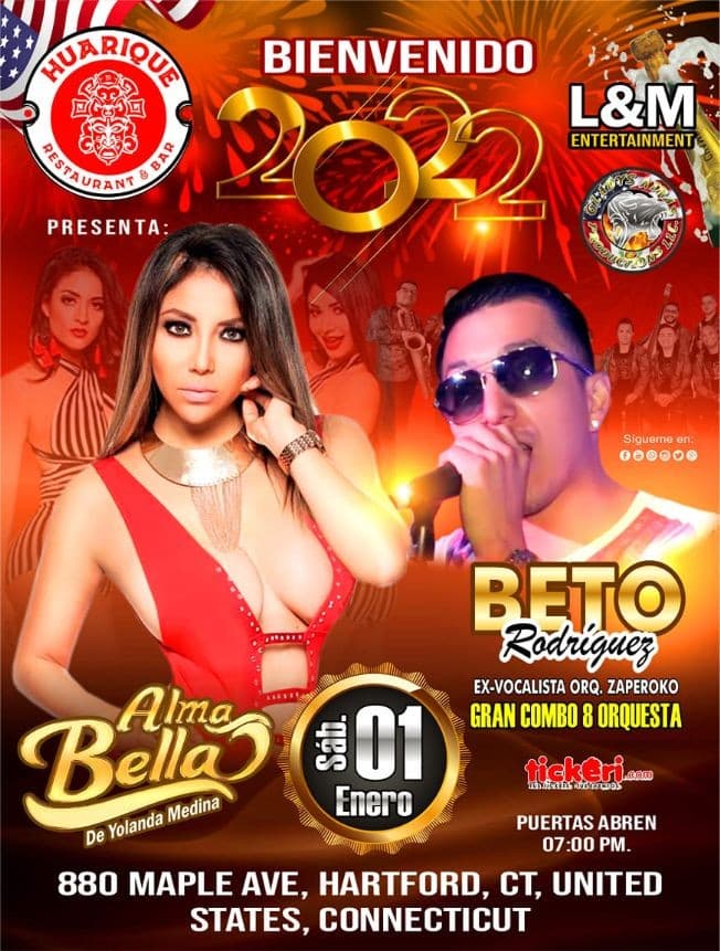 Event - BIENVENIDO AñO NUEVO 2022 - Hartford, Connecticut - January 1, 2022 | concert tickets