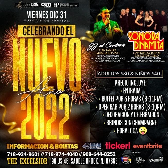 Event - FIESTA DE FIN DE AÑO 2021-2022, SONORA DINAMITA & JJ EL CANTANTE - Saddle Brook, New Jersey - December 31, 2021 | concert tickets