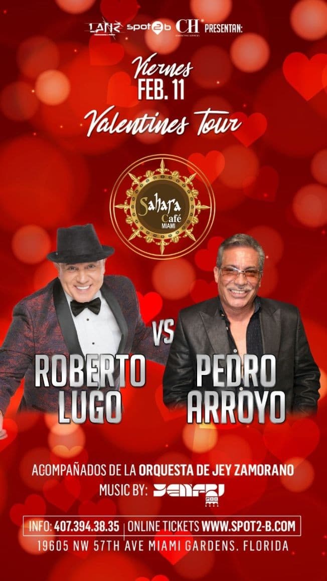 Event - 2night Roberto Lugo & Pedro Arroyo Valentines Tour en Miami - Miami Gardens, Florida - February 11, 2022 | concert tickets