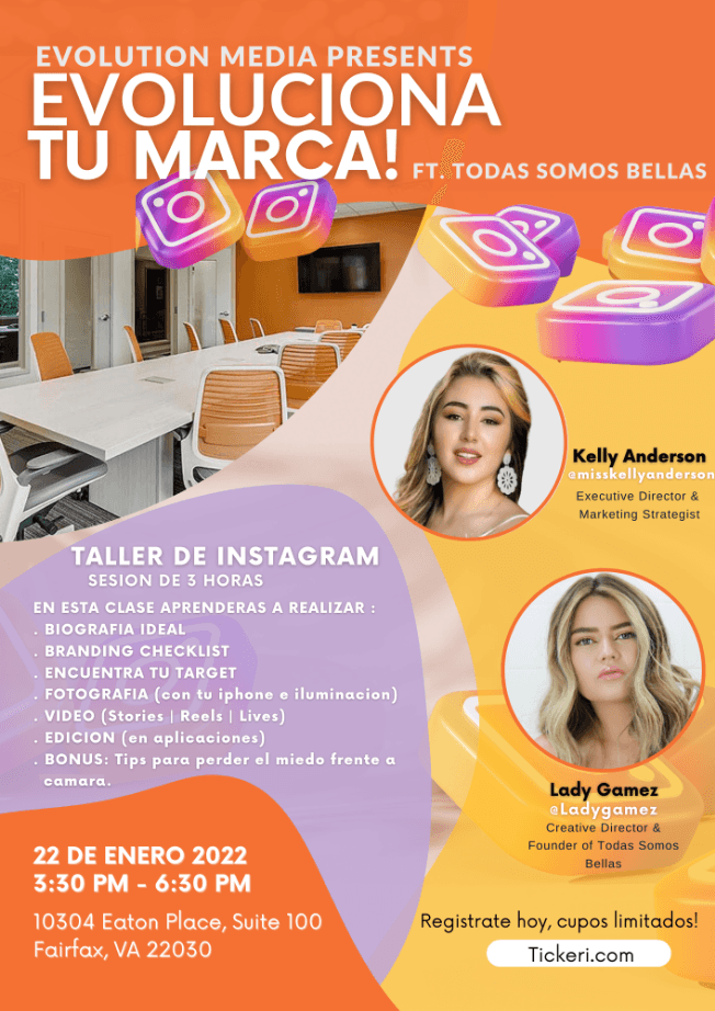 Event - Evoluciona tu Marca en Instagram! - Fairfax, Virginia - January 22, 2022 | concert tickets