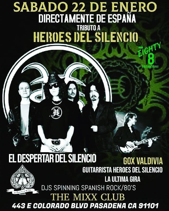 Event - HEROES DEL SILENCIO Live Tribute !! PASADENA CA. - Pasadena, California - January 22, 2022 | concert tickets