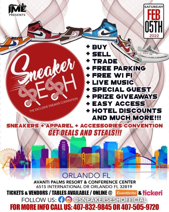 Event - SNEAKER SESH Convention - Orlando, Florida - 5 de febrero de 2022 | concert tickets