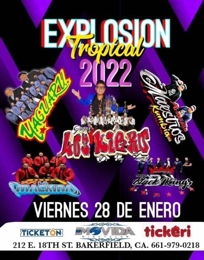 Event - EXPLOSION TROPICAL 2022 - BAKERSFIELD CA - Bakersfield, California - January 28, 2022 | concert tickets