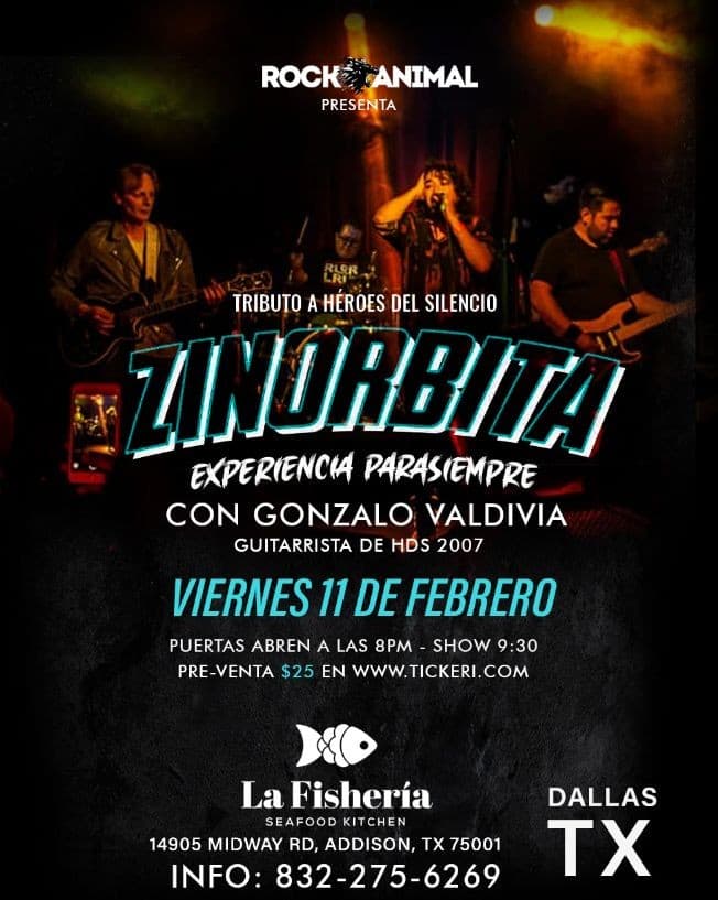 Event - ZINORBITA -Tributo a Heroes del Silencio - Dallas, Texas - Addison, Texas - February 11, 2022 | concert tickets