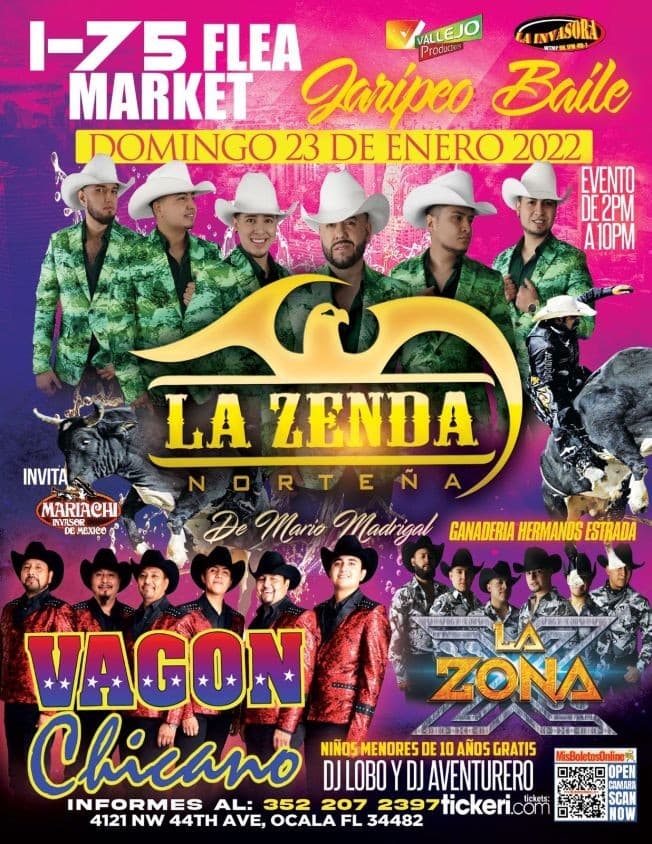 Event - LA ZENDA NORTEÑA DE MARIO MADRIGAL, LA ZONA X, VAGON CHICANO EN VIVO ! OCALA FLORIDA - Ocala, Florida - January 23, 2022 | concert tickets