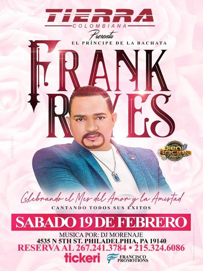 Event - FRANK REYES " EL PRINCIPE DE LA BACHATA " EN CONCIERTO ! PHILADELPHIA PENNSYLVANIA - North Bergen, New Jersey - February 19, 2022 | concert tickets