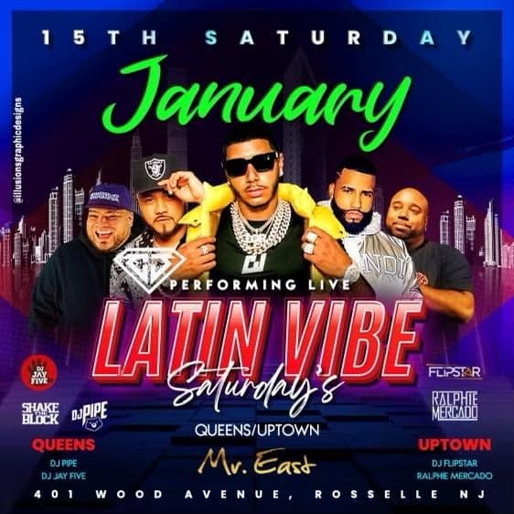 Event - Latin Vibe Saturdays MLK Weekend CJ Live At Mister East - Roselle, New Jersey - January 15, 2022 | concert tickets