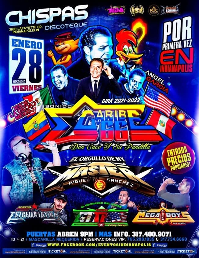 Event - SONIDO CARIBE 66 DON CACO Y SU PANDILLA " GIRA 2021 - 2022 " INDIANAPOLIS INDIANA - Indianapolis, Indiana - January 28, 2022 | concert tickets