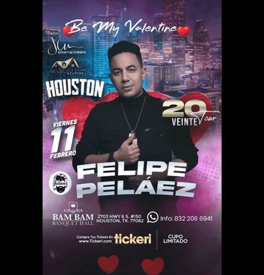 Event - FELIPE PELAEZ EN CONCIERTO - HOUSTON TEXAS - Houston, Texas - February 11, 2022 | concert tickets