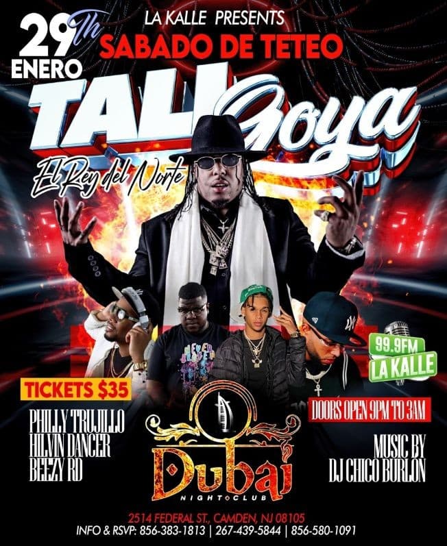 Event - TALI GOYA " EL REY DEL NORTE " EN CONCIERTO ! CAMDEN NEW JERSEY - Camden, New Jersey - January 29, 2022 | concert tickets