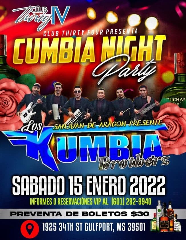 Event - LOS KUMBIA BROTHERZ  - CUMBIA NIGHT PARTY  - GULFPORT MS - Gulfport, Mississippi - January 15, 2022 | concert tickets