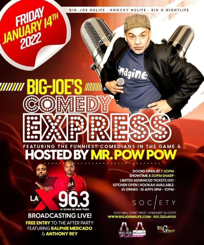Event - Big Joe Comedy Express MLK Weekend At Society Lounge - Lyndhurst, New Jersey - January 14, 2022 | concert tickets