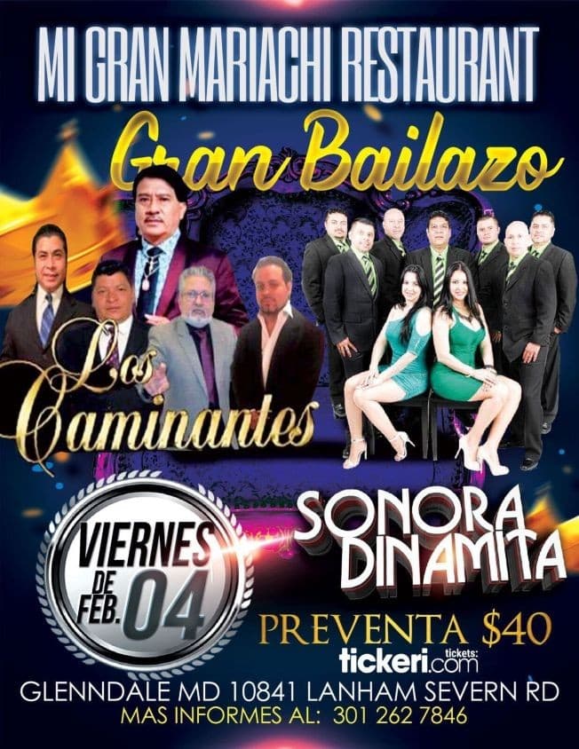 Event - LOS CAMINANTES, SONORA DINAMITA EN VIVO ! GLENN DALE MARYLAND - Glenn Dale, Maryland - February 4, 2022 | concert tickets