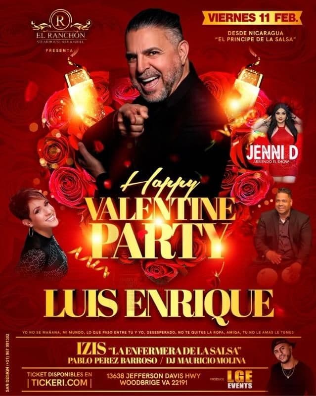 Event - Happy Valentine Tropi Gala Con Luis Enrique en Concierto ! WOODBRIDGE VA. - Woodbridge, Virginia - February 11, 2022 | concert tickets