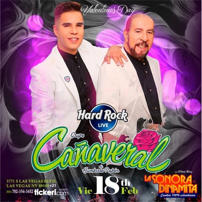 Event - GRUPO CAÑAVERAL - LA SONORA DINAMITA - VALENTINES DAY CELEBRATION - LAS VEGAS NV - Las Vegas, Nevada - February 18, 2022 | concert tickets